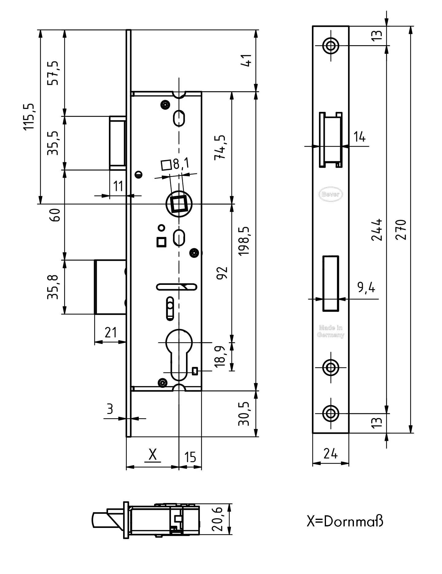 Technische Zeichnung 1022P45270