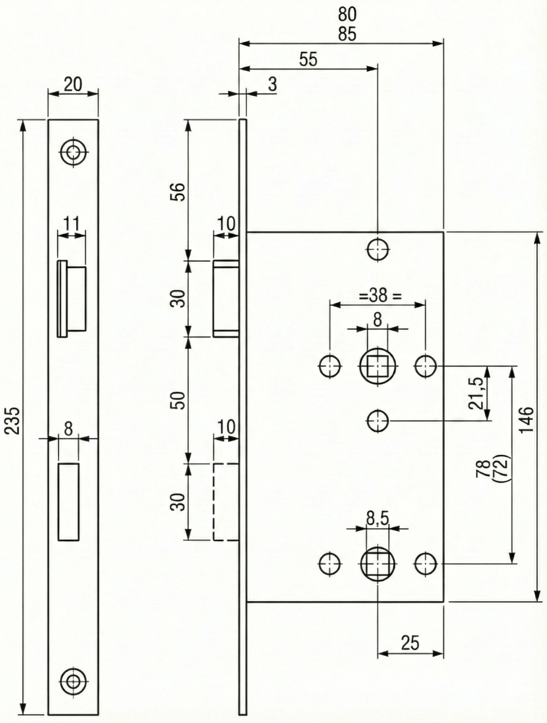 Technische Zeichnung 1280ZKRF