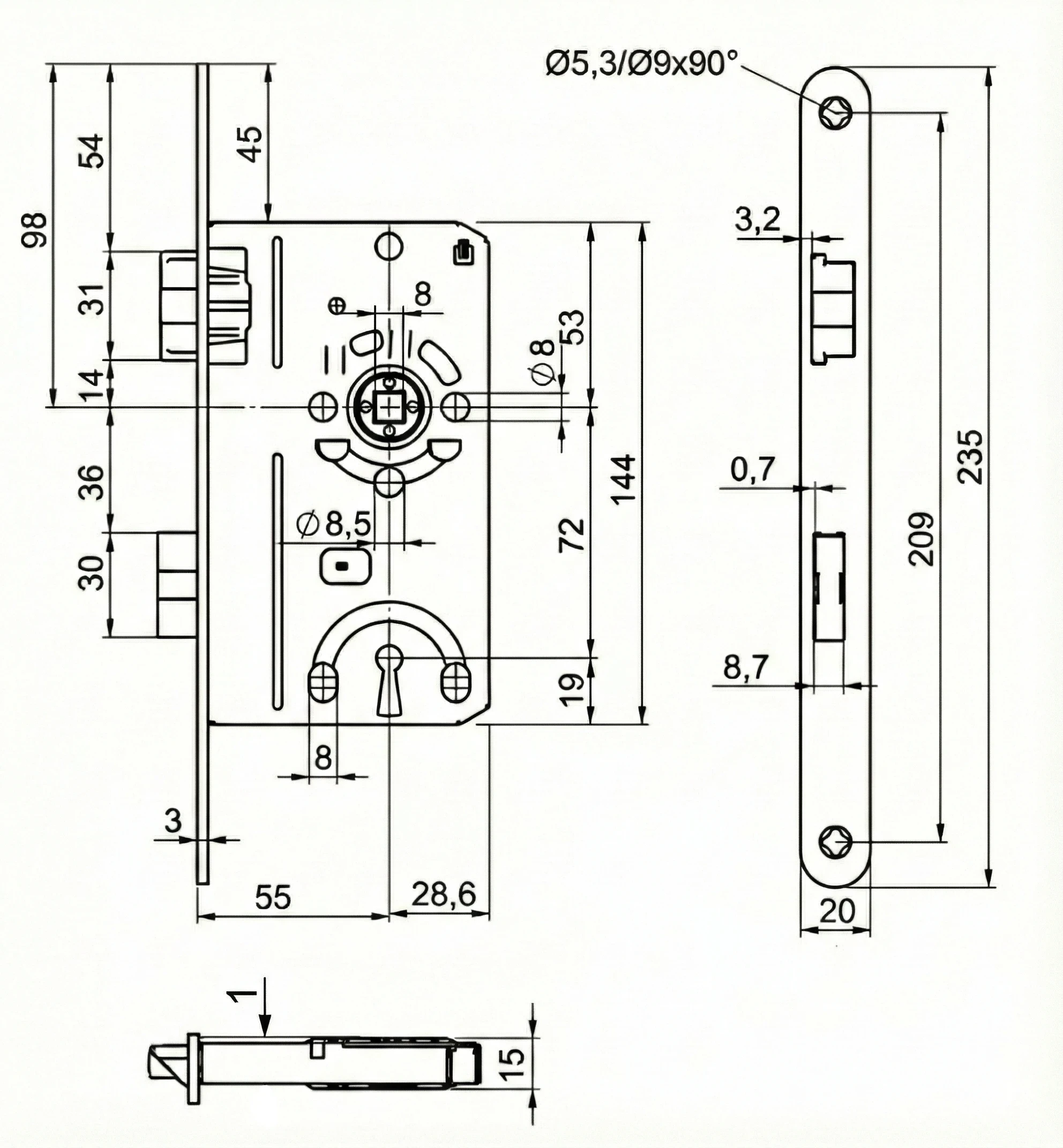 Technische Zeichnung 242F20RL