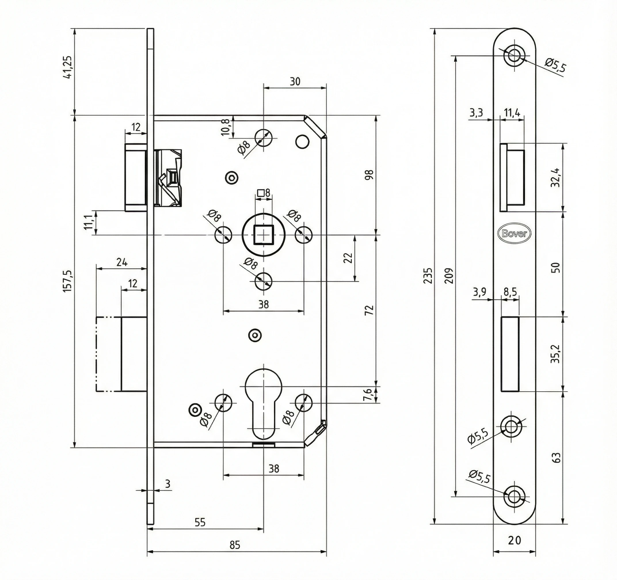 Technische Zeichnung 272PRS