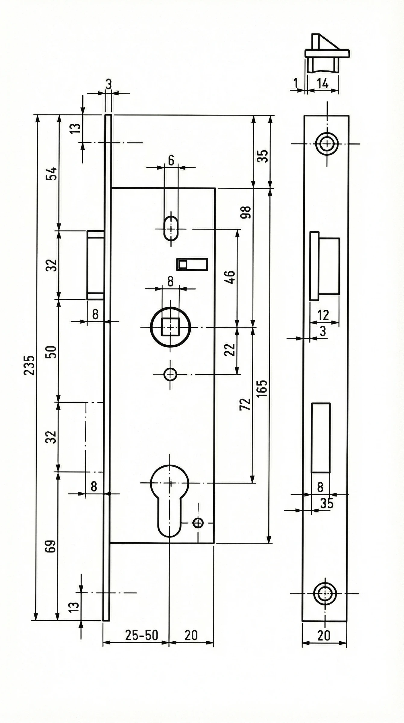 Technische Zeichnung 274P25L