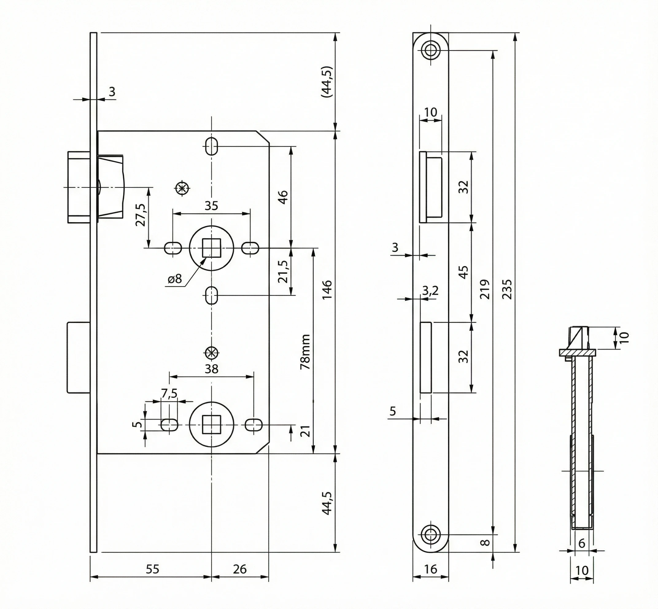 Technische Zeichnung 280DR