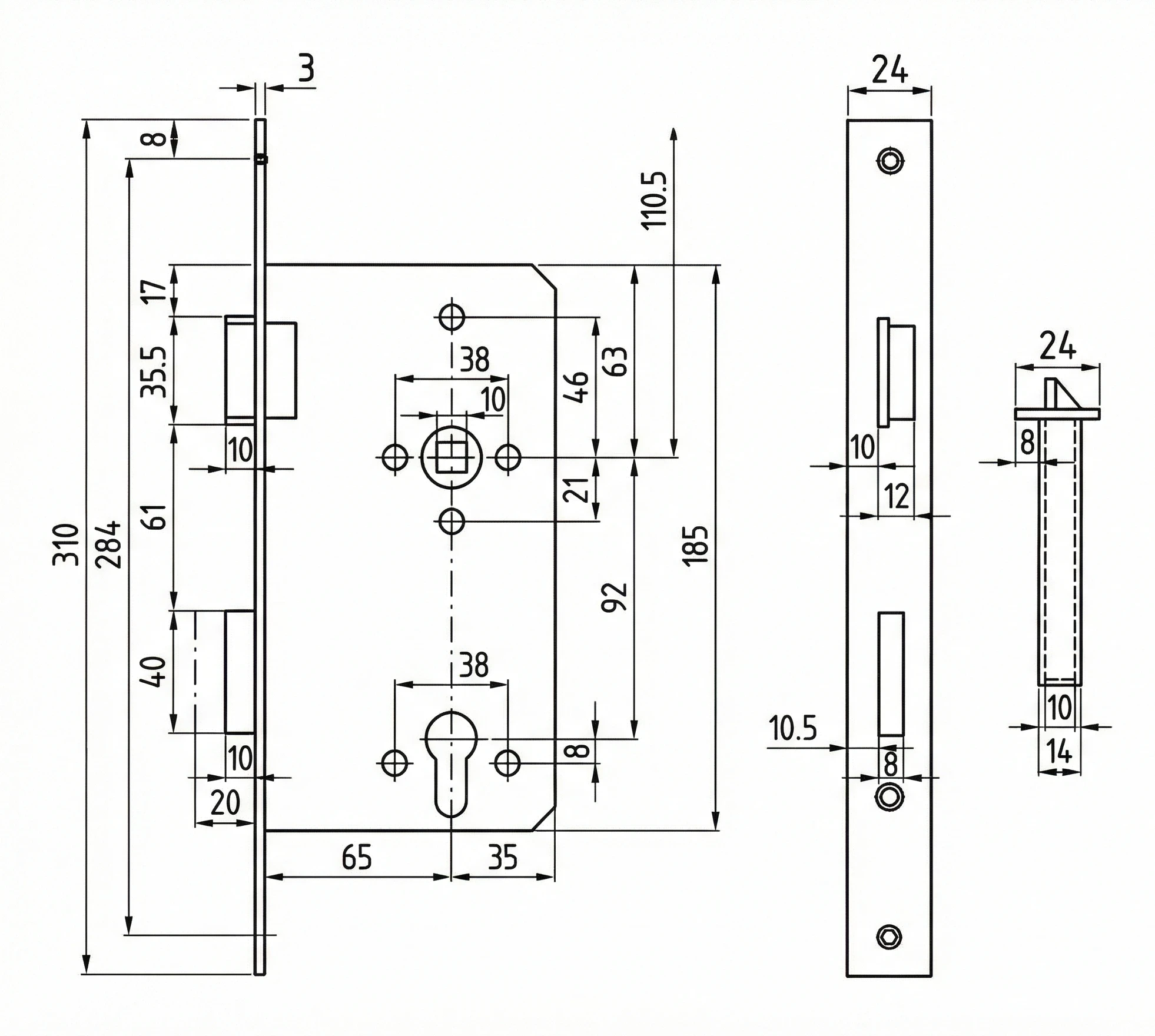 Technische Zeichnung 290PBKSR